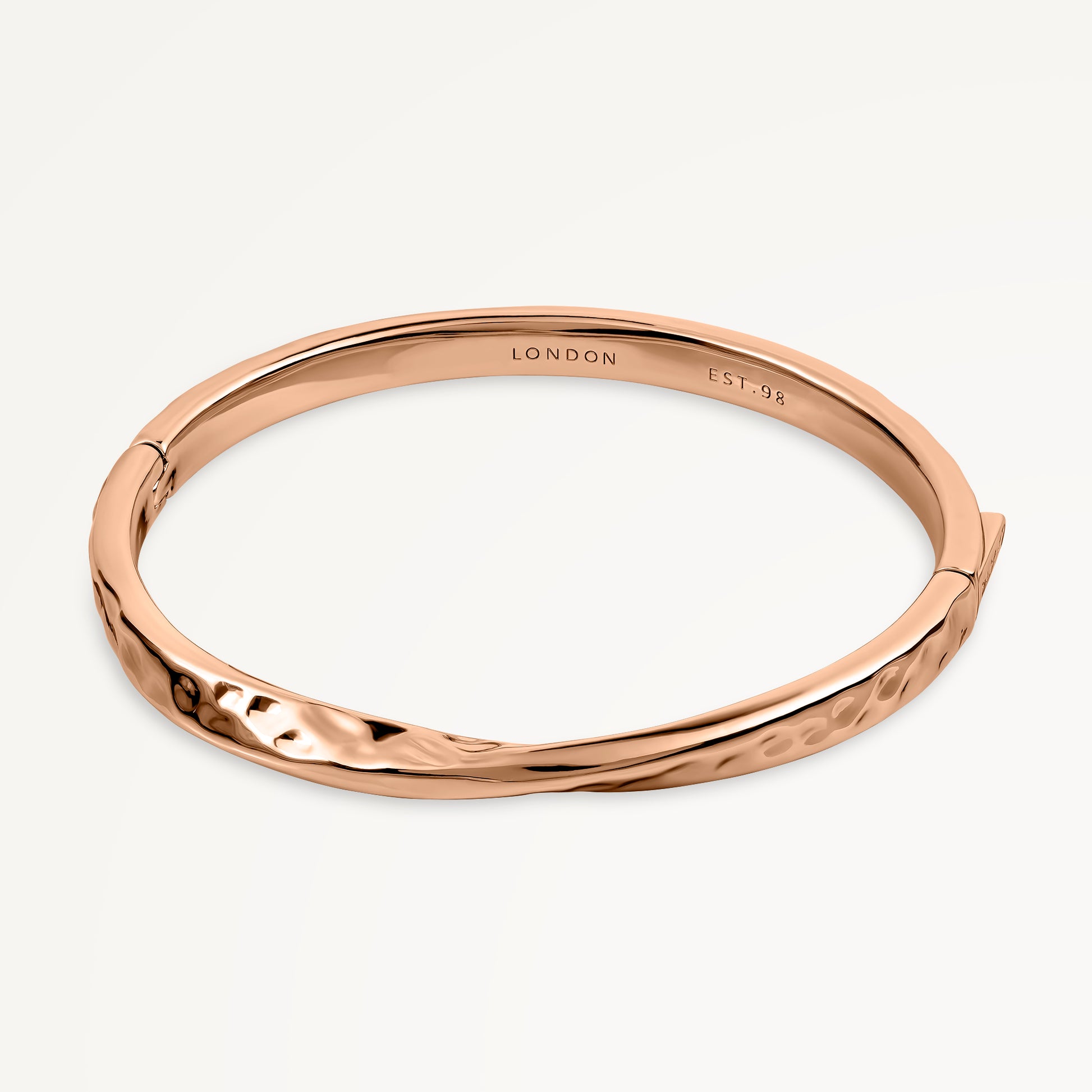 Beaton Close Hammer Effect Bangle Rose Gold - RYJ3488S