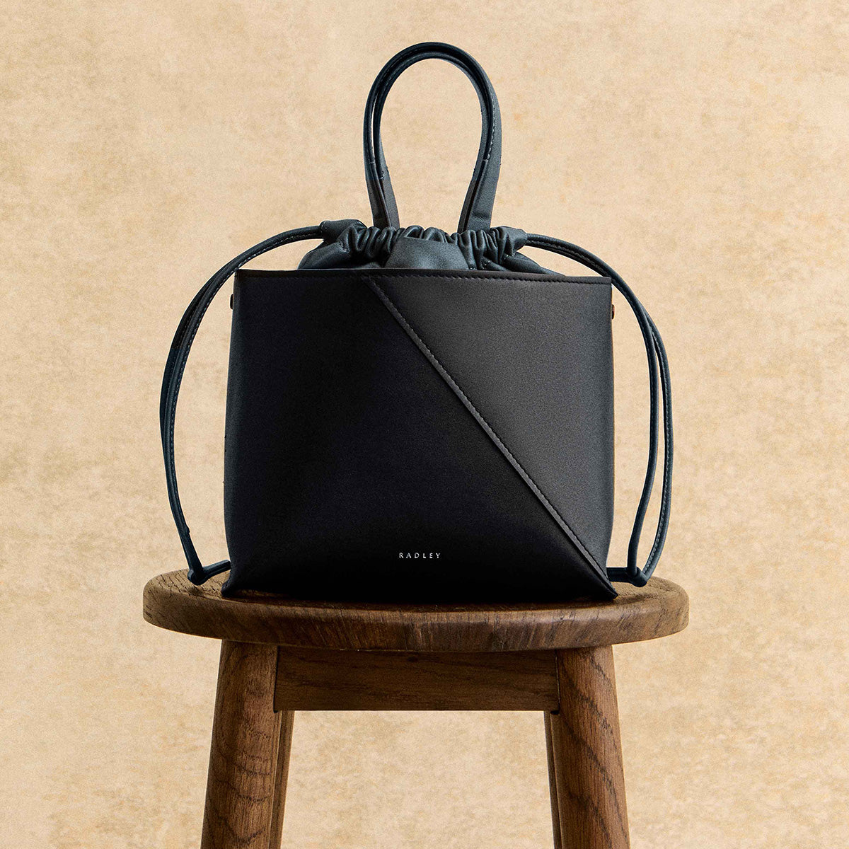 The Portobello Small Drawstring Cross Body Black - 112192