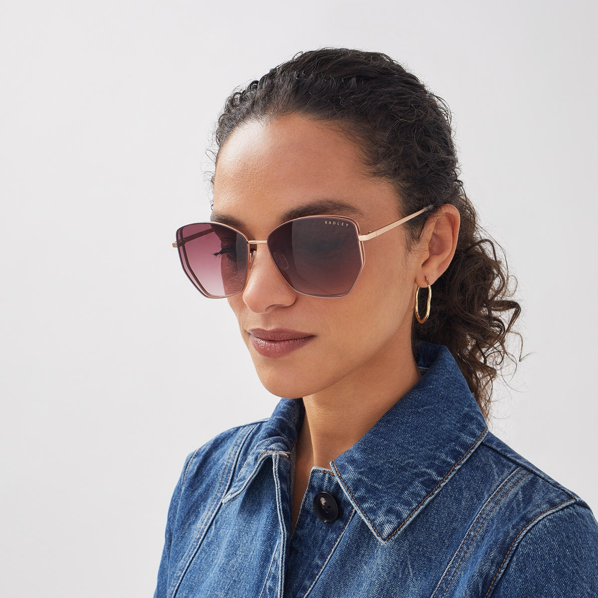 Mayfair Oversized Butterfly Shape Sunglasses in Rose Gold - O7766967