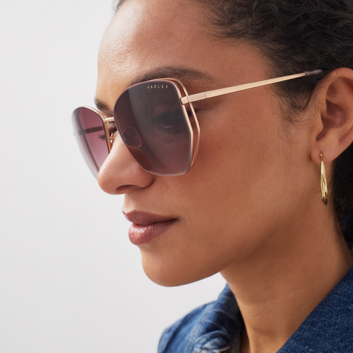 Mayfair Oversized Butterfly Shape Sunglasses in Rose Gold - O7766967