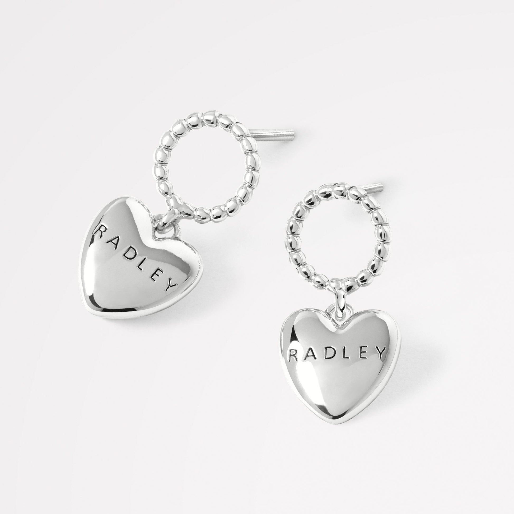 LOVETT WAY HANGING HEART EARRINGS SILVER
