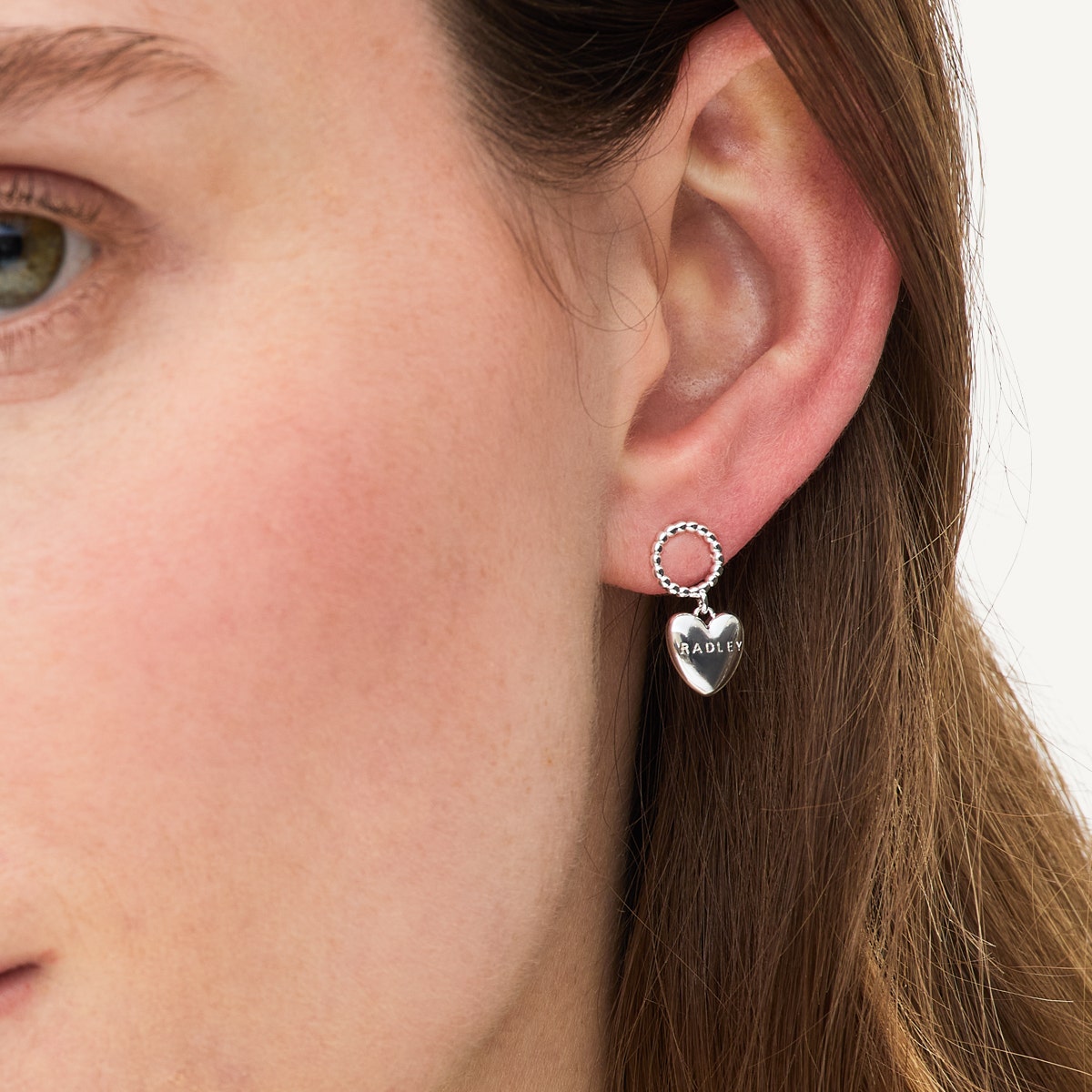 LOVETT WAY HANGING HEART EARRINGS SILVER