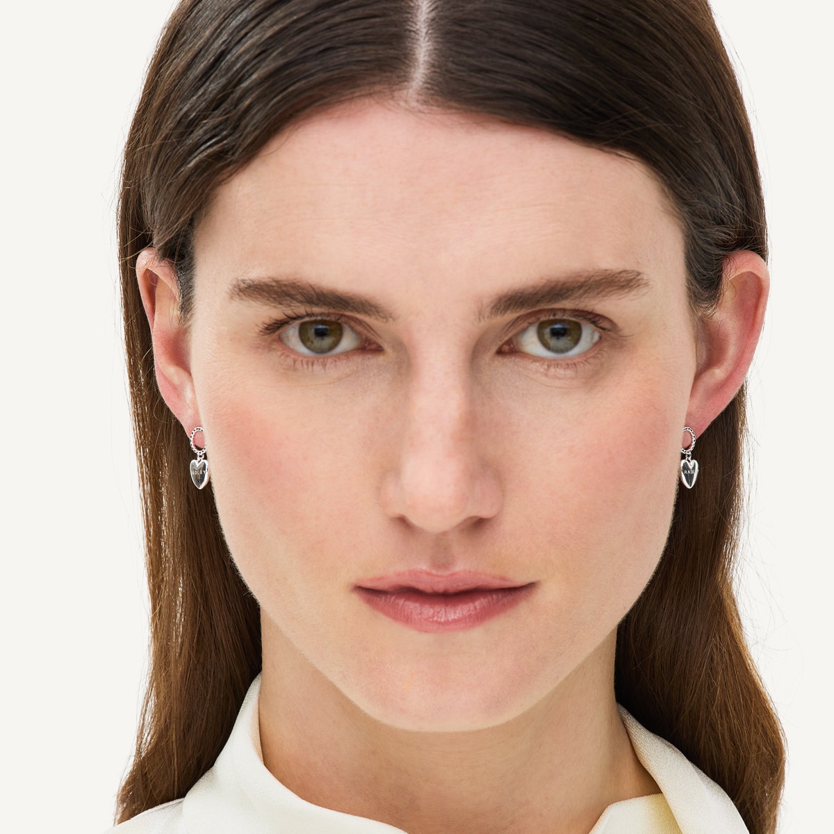 LOVETT WAY HANGING HEART EARRINGS SILVER