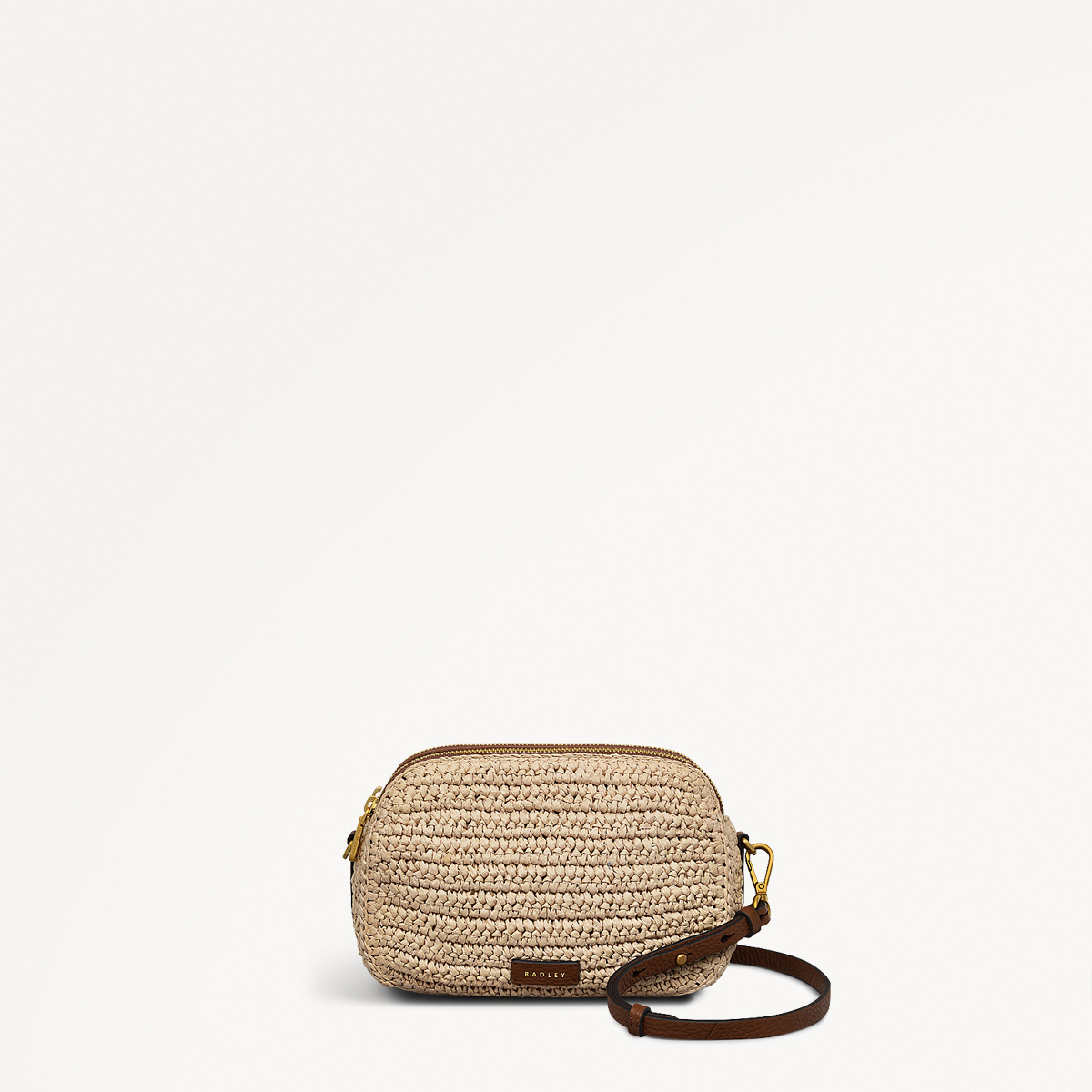 Dukes Place - Crochet Medium Ziptop Cross Body Natural