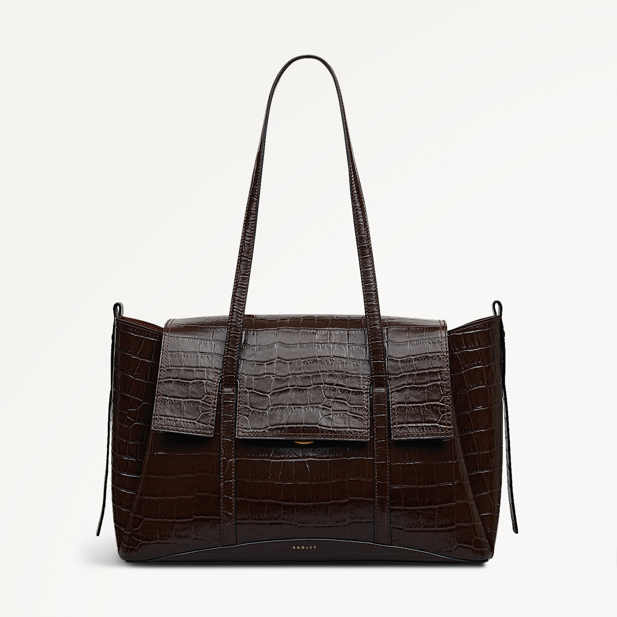 The Chancery - Faux Croc Large Flapover Shoulder