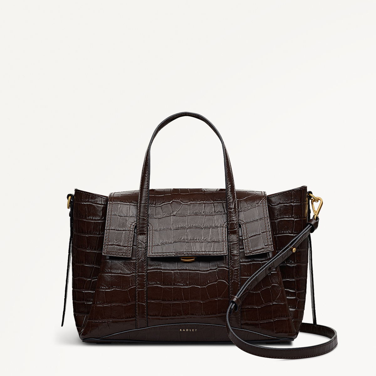 The Chancery Faux Croc Medium Flapover Grab