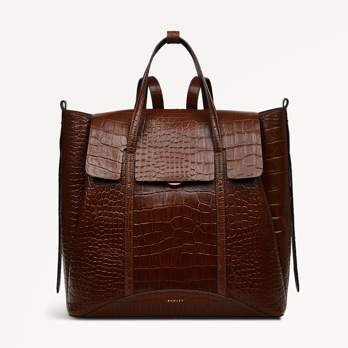 The Chancery Faux Croc Medium Flapover Backpack