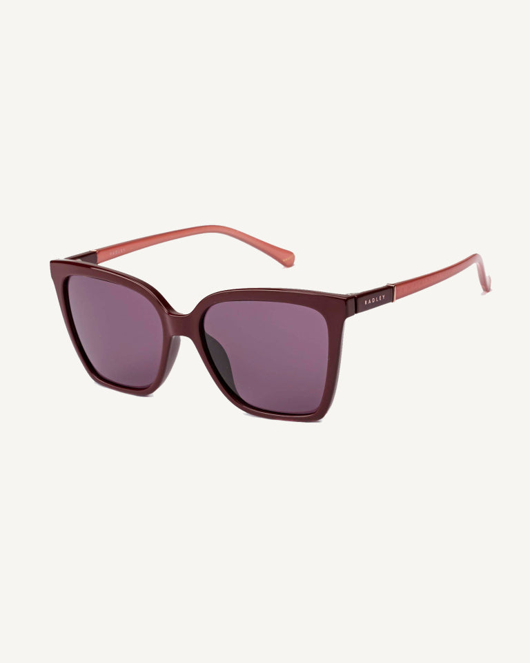 Percy Grove Classic Angular Sunglasses Burgundy - 113767