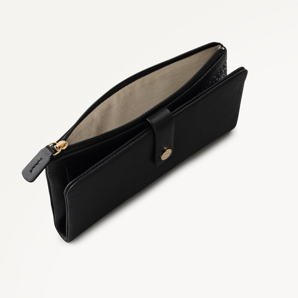 Larkswood Leather Large Bifold Wallet in Black - 10503