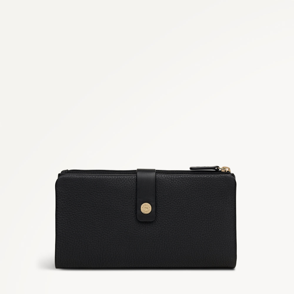Larkswood Leather Large Bifold Wallet in Black - 10503