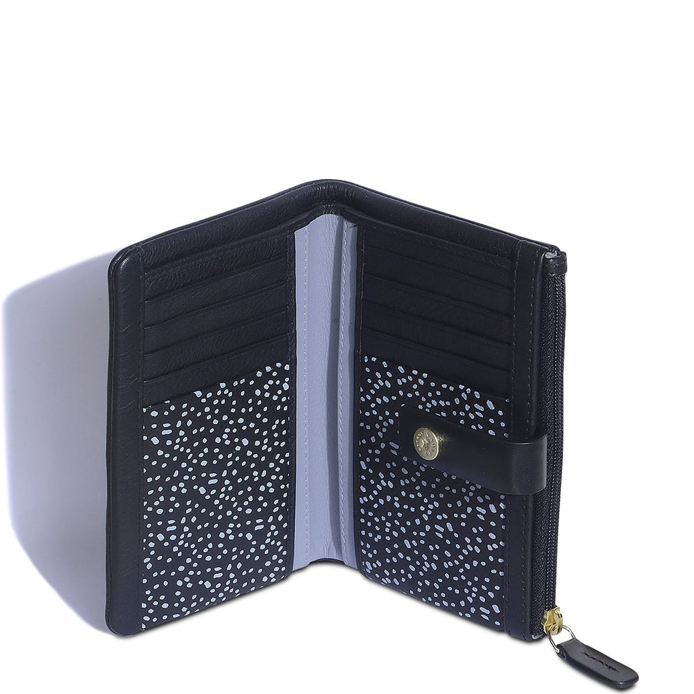 Larkswood Leather Medium Bifold Wallet in Black - 10508