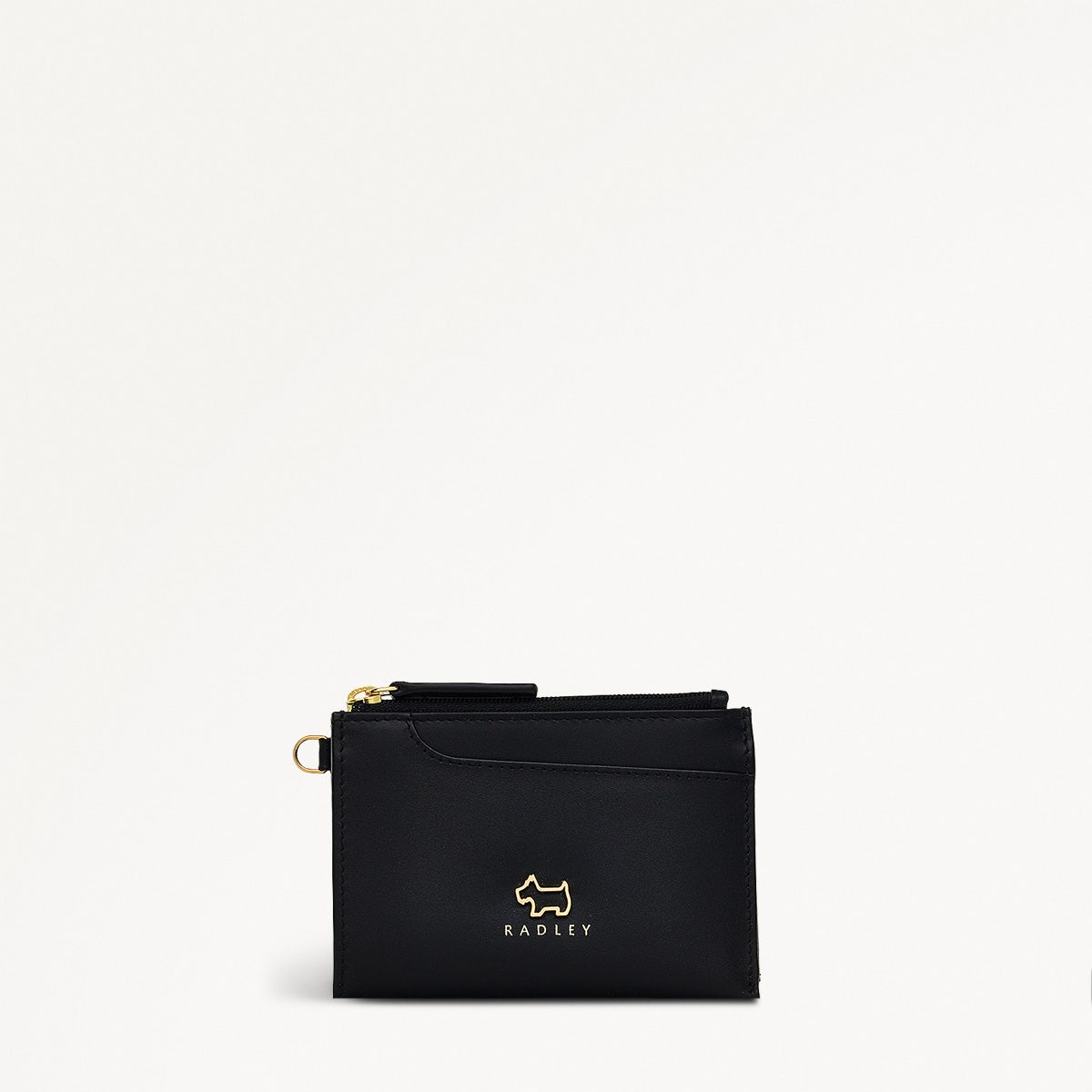 Pockets Leather Small Ziptop Coin Purse in Black - 10654