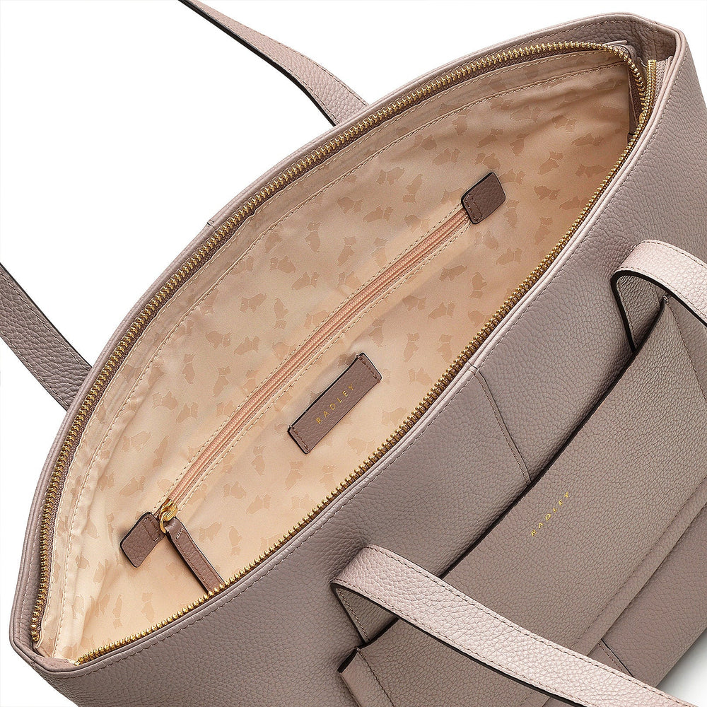 Sycamore Grove Leather Medium Ziptop Tote Bag in Espresso - 110073