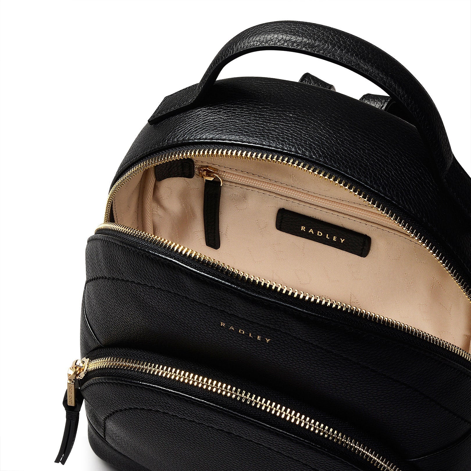 Reeves Road Leather Zip Around Backpack in Black - 110091