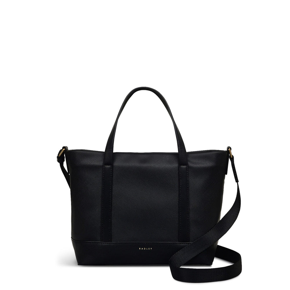 Suffolk Road Fabric Medium Ziptop Grab Bag in Black - 110108