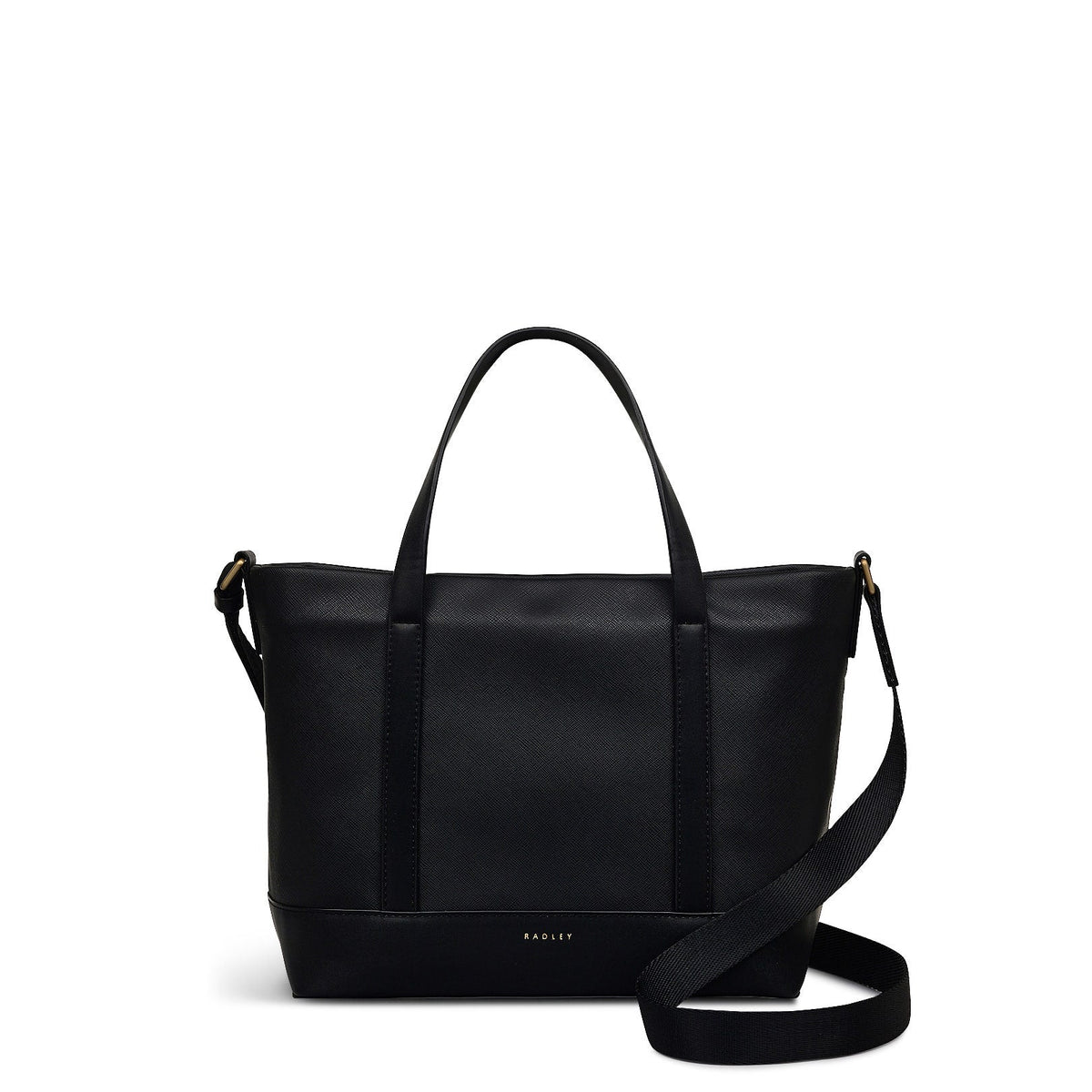 Suffolk Road Fabric Medium Ziptop Grab Bag in Black - 110108