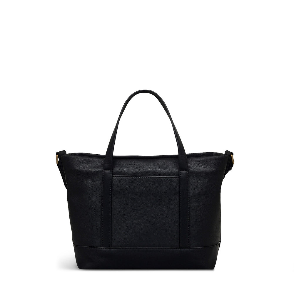 Suffolk Road Fabric Medium Ziptop Grab Bag in Black - 110108