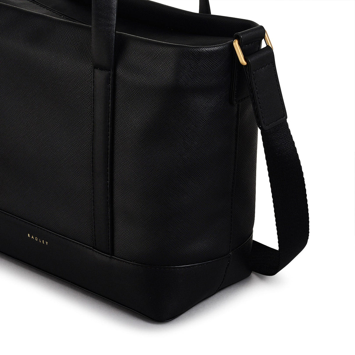 Suffolk Road Fabric Medium Ziptop Grab Bag in Black - 110108
