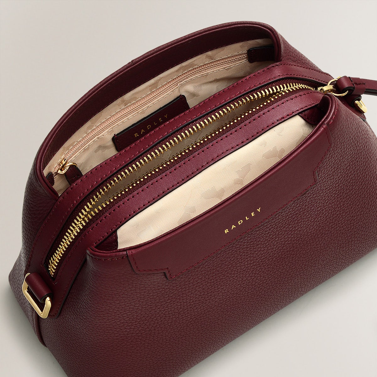 Piccardy Hill 2.0 Leather Small Ziptop Crossbody Bag in Merlot - 110151