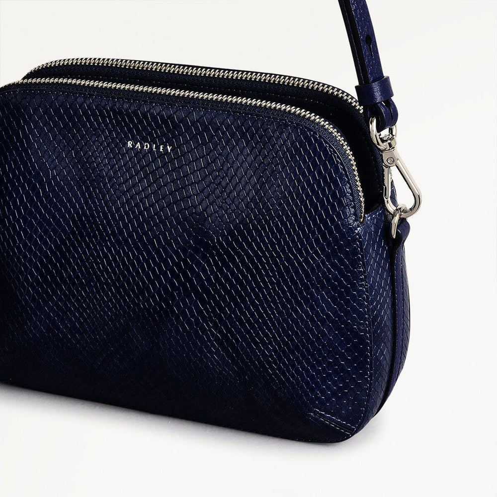 Dukes Place Leather Medium Ziptop Crossbody Bag in Evenfall - 110153