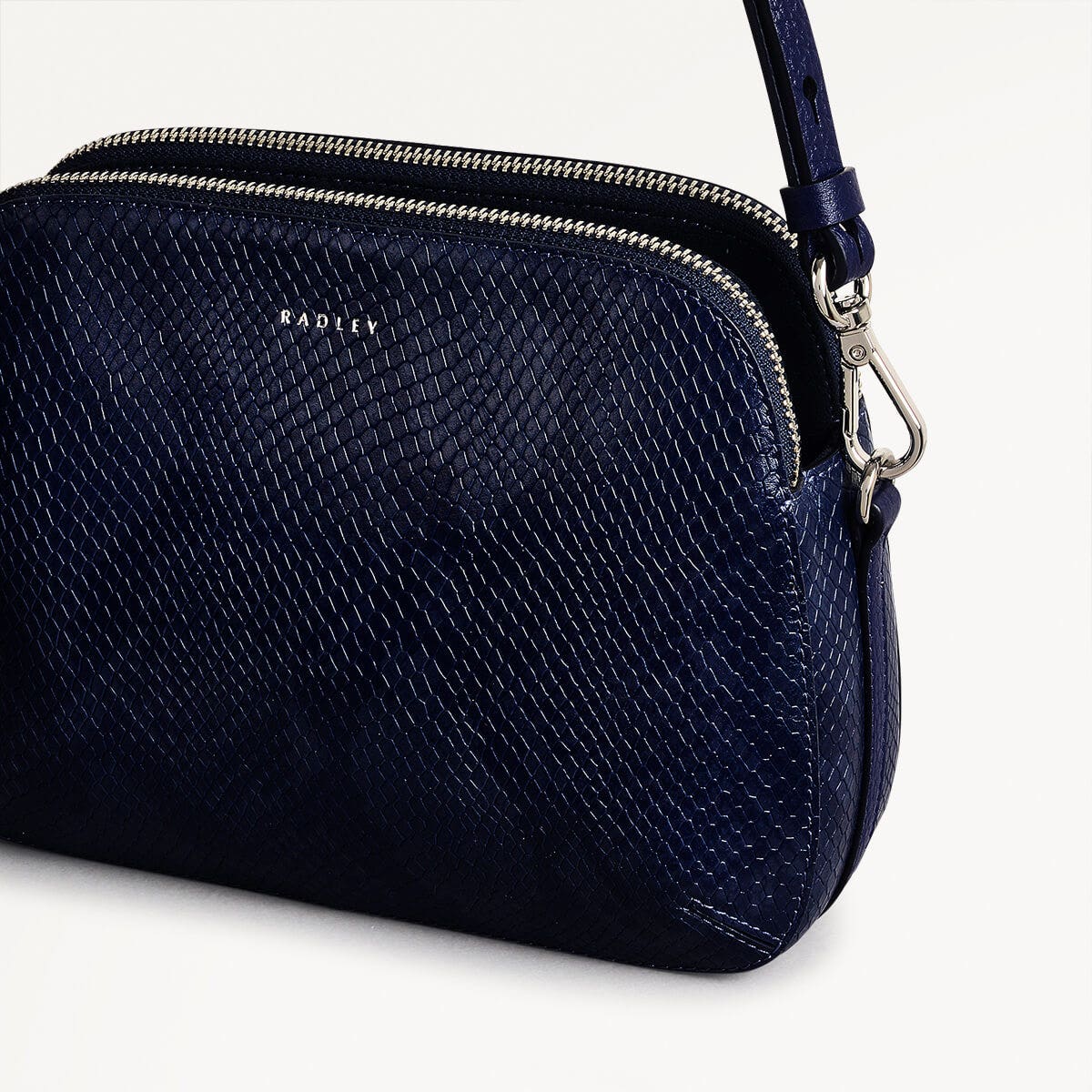 Dukes Place Leather Medium Ziptop Crossbody Bag in Evenfall - 110153