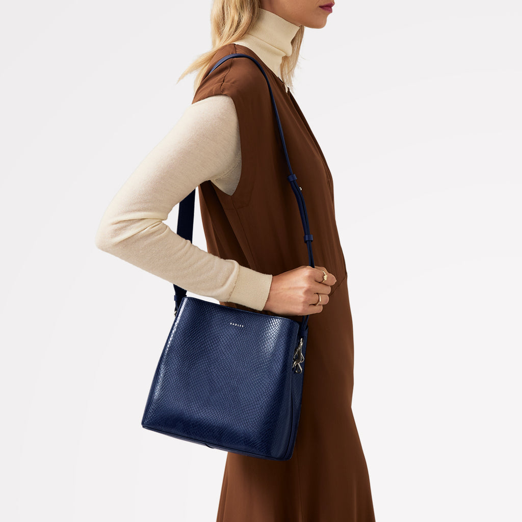 Dukes Place Leather Medium Compartment Crossbody Bag in Evenfall - 110154