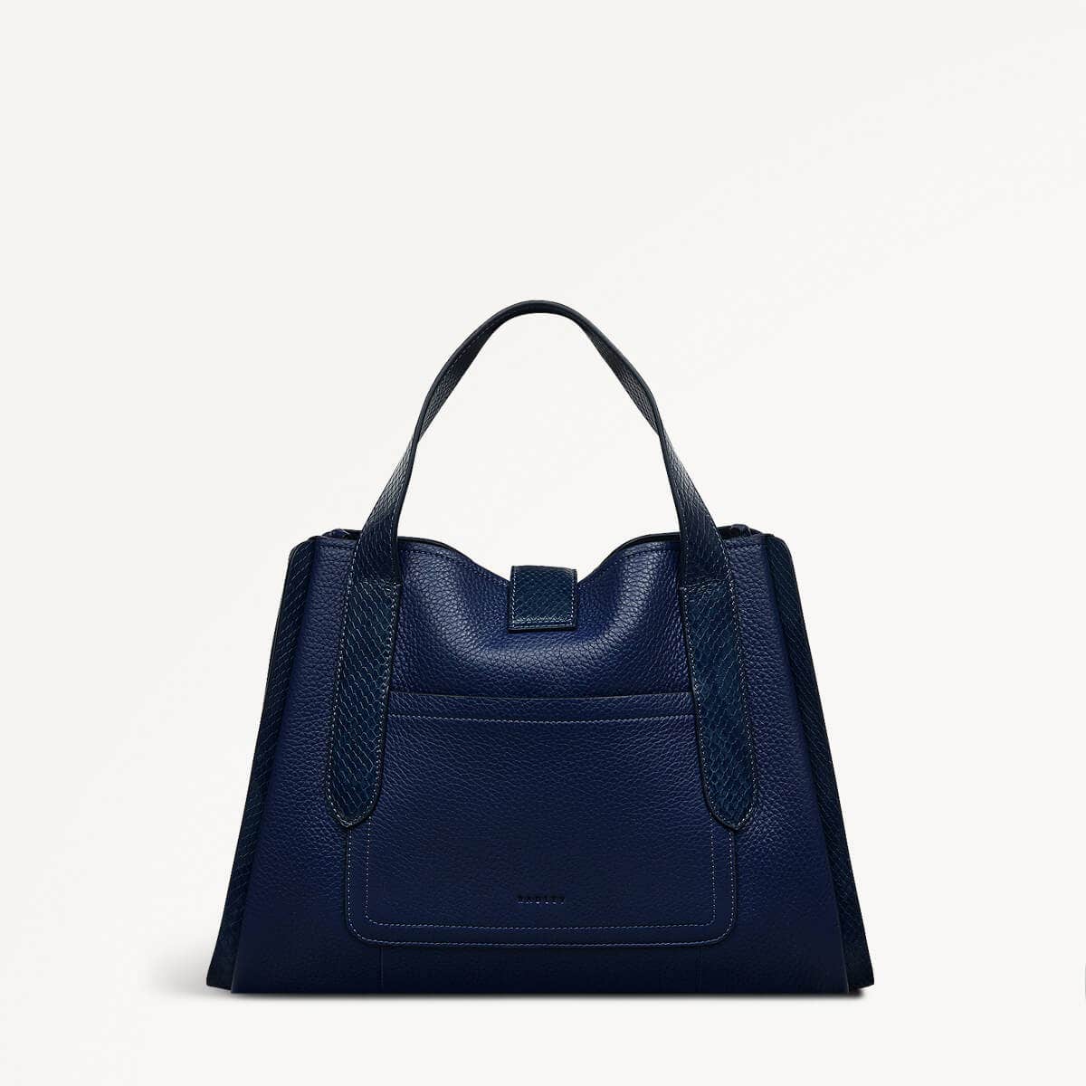 Sloane Street Leather Medium Ziptop Grab Bag in Evenfall - 110156