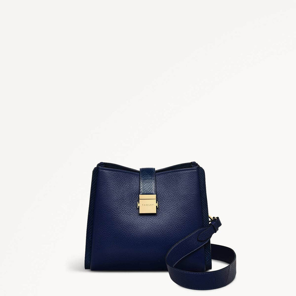 Sloane Street Leather Medium Ziptop Crossbody Bag in Evenfall - 110157
