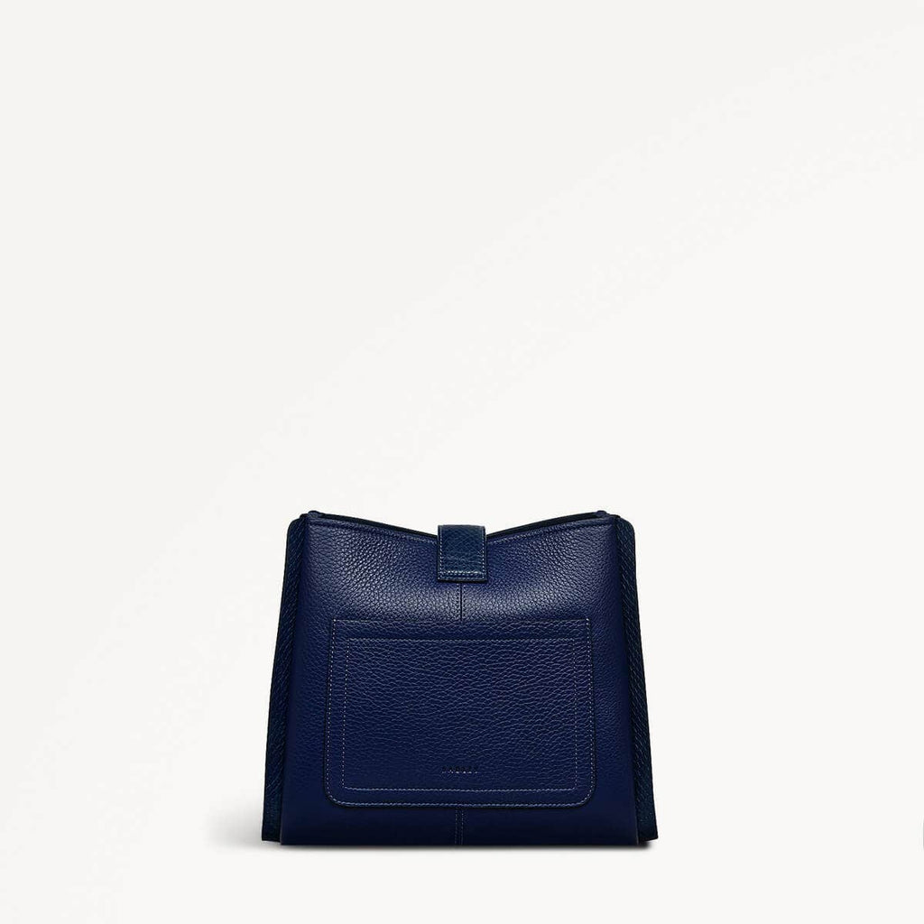 Sloane Street Leather Medium Ziptop Crossbody Bag in Evenfall - 110157