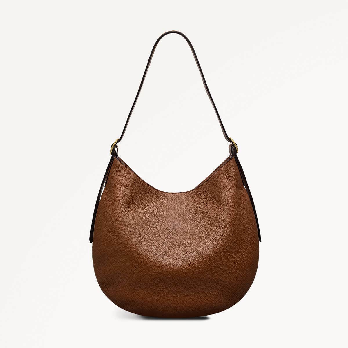 Kensington Place Leather Large Open Top Shoulder Bag in Saddle - 110162