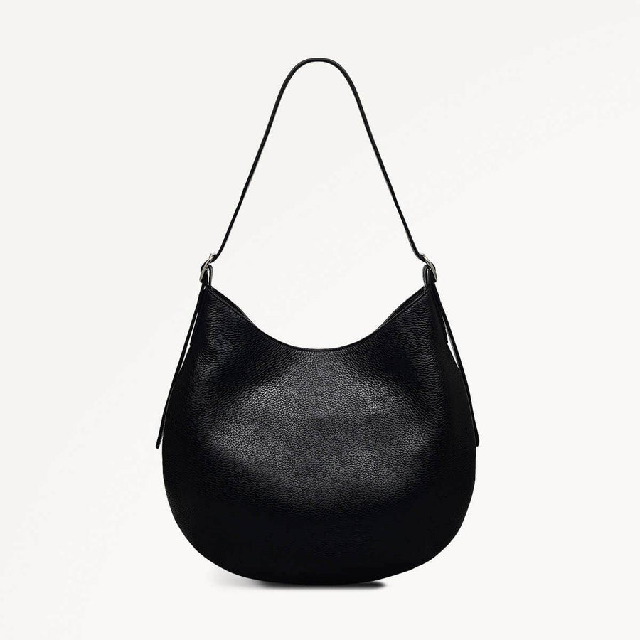 Kensington Place Leather Open Top Shoulder Bag in Black - 110163