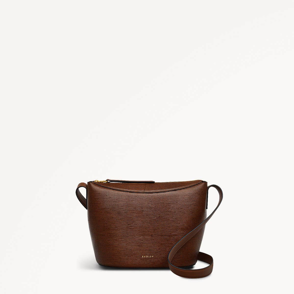 The Kensal Leather Small Ziptop Crossbody Bag in Saddle - 110164