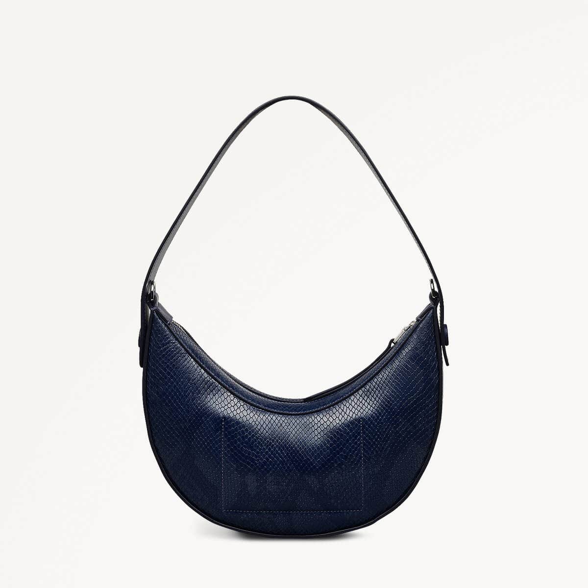 The Kensal Leather Small Ziptop Shoulder Bag in Evenfall - 110165