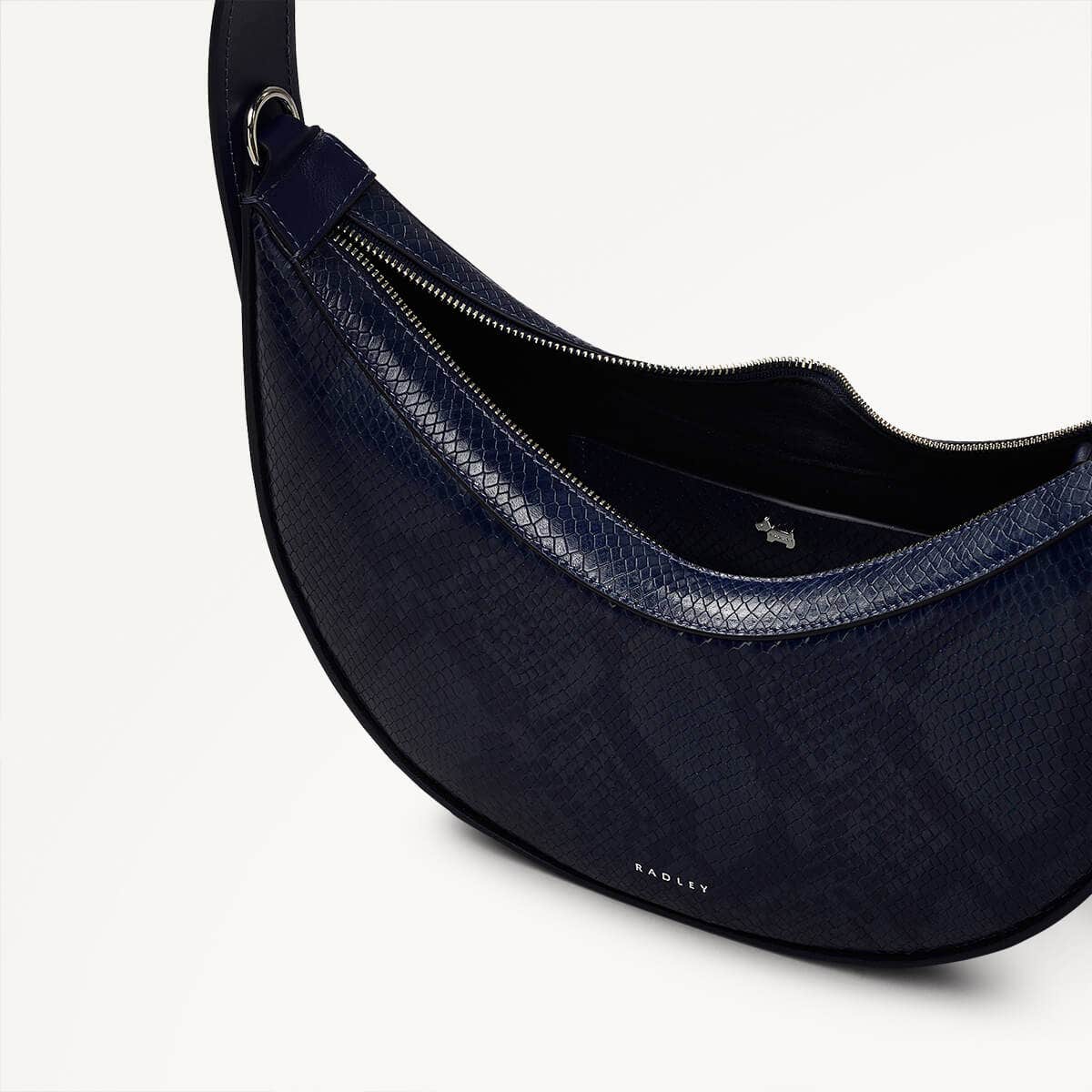 The Kensal Leather Small Ziptop Shoulder Bag in Evenfall - 110165