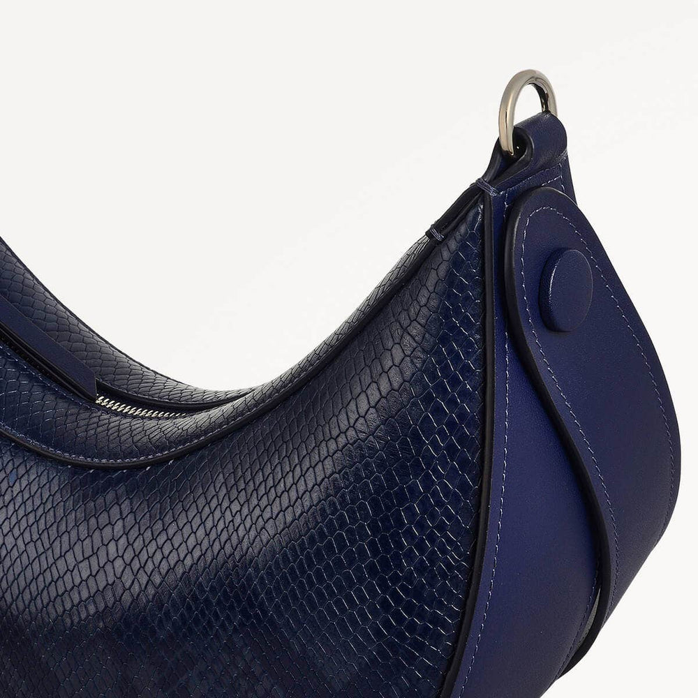 The Kensal Leather Small Ziptop Shoulder Bag in Evenfall - 110165