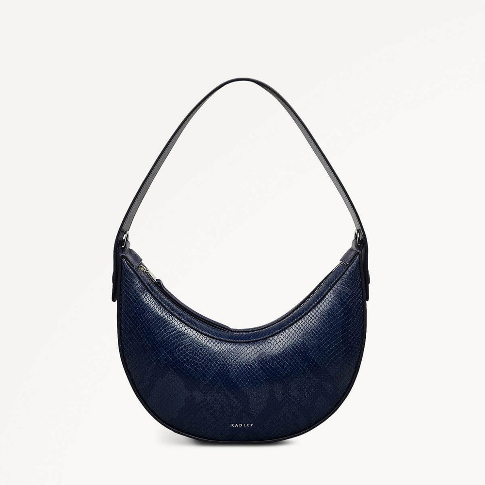The Kensal Leather Small Ziptop Shoulder Bag in Evenfall - 110165