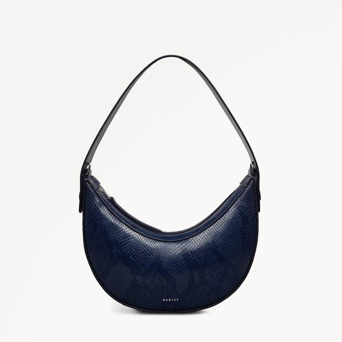 The Kensal Leather Small Ziptop Shoulder Bag in Evenfall - 110165