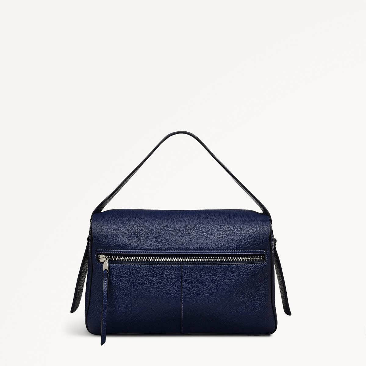 De Beauvoir Leather Medium Ziptop Grab Bag in Evenfall - 110170
