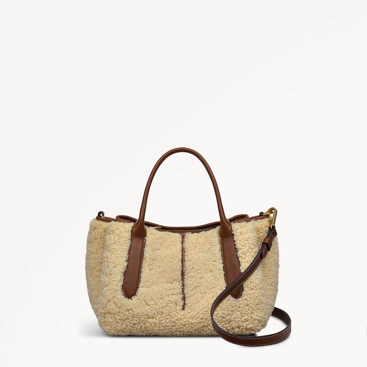 Hillgate Place Leather Open Top Grab Bag in Natural - 110173