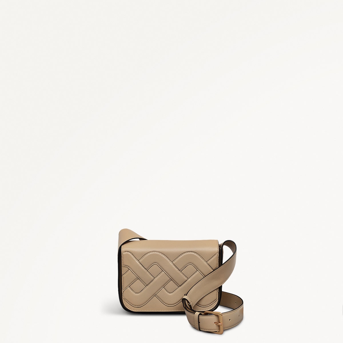 Westwell Leather Small Flapover Crossbody Bag in Stone - 110177