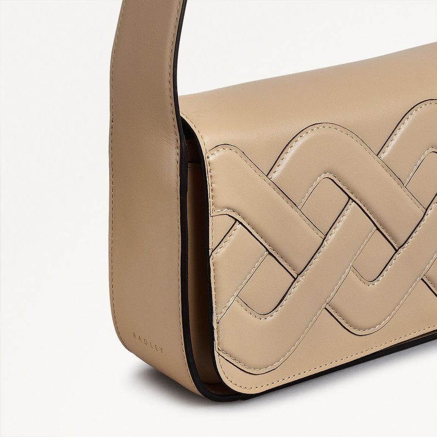 Westwell Leather Small Flapover Crossbody Bag in Stone - 110177