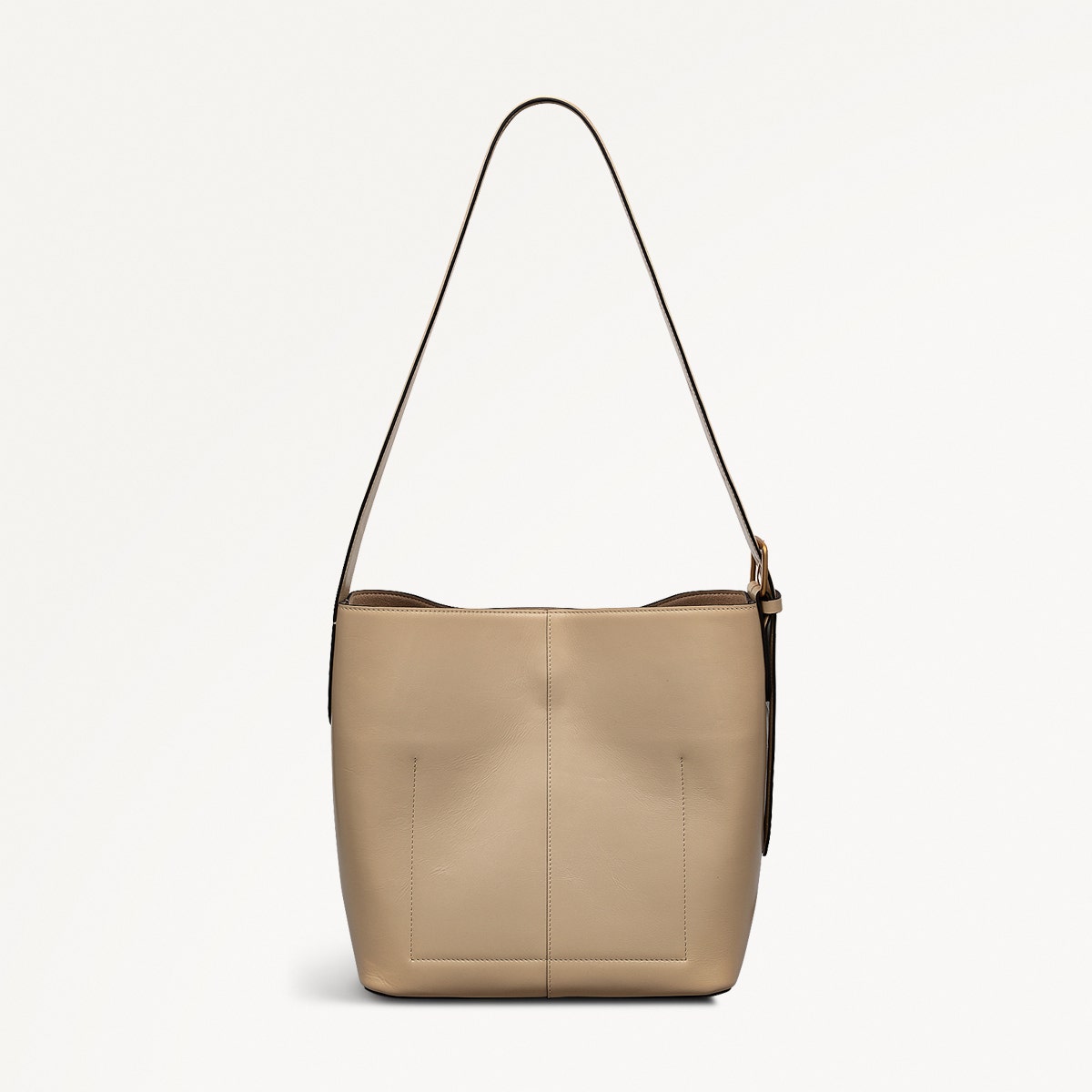 Threadneedle Street Leather Open Top Shoulder Bag in Stone - 110179