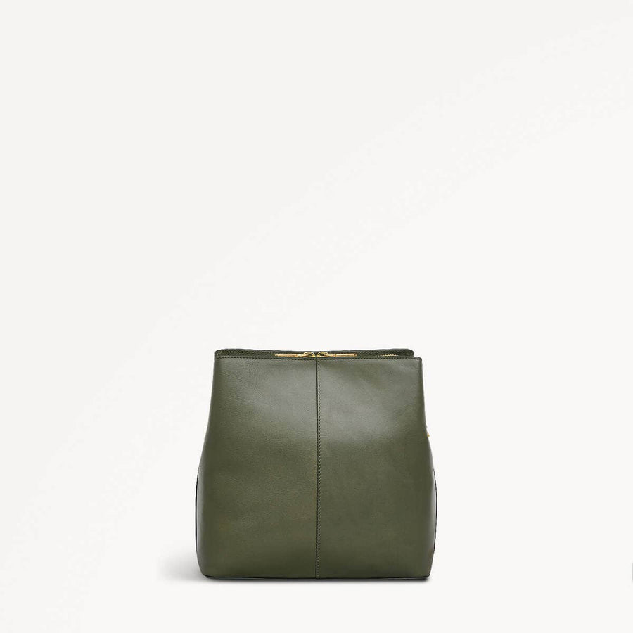 Dukes Place Leather Medium Compartment Crossbody Bag in Dark Olive - 110182