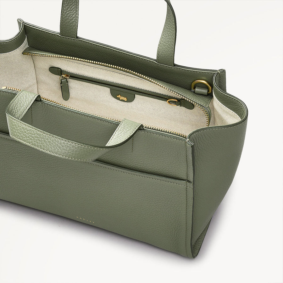 Oak Street Medium Ziptop Grab Dark Olive  - 110186