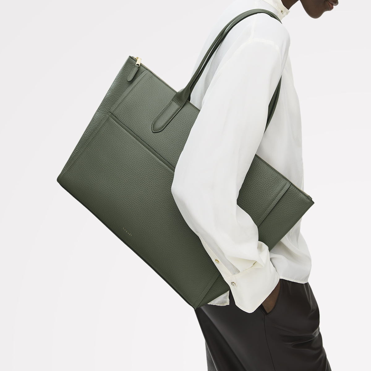 Oak Street Medium Ziptop Tote Dark Olive - 110187