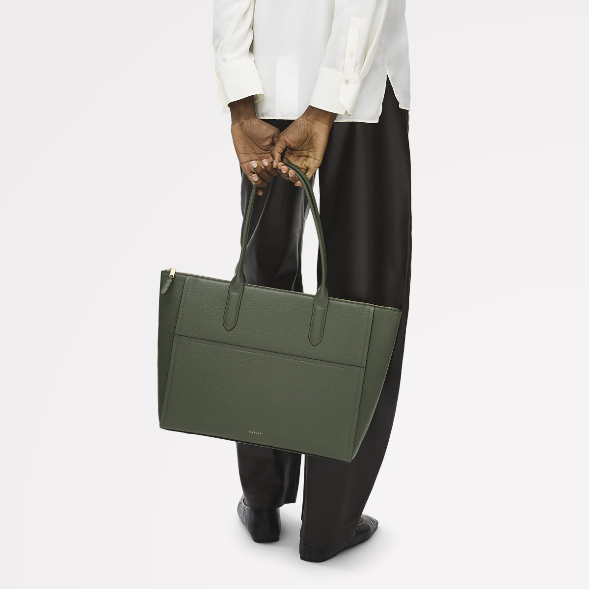 Oak Street Medium Ziptop Tote Dark Olive - 110187