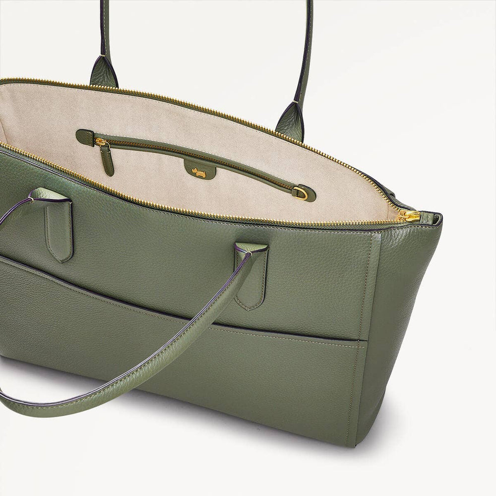 Oak Street Medium Ziptop Tote Dark Olive - 110187