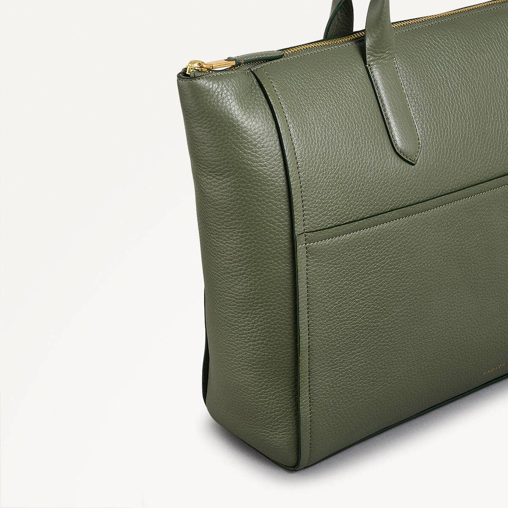 Oak Street Medium Ziptop Tote Dark Olive - 110187