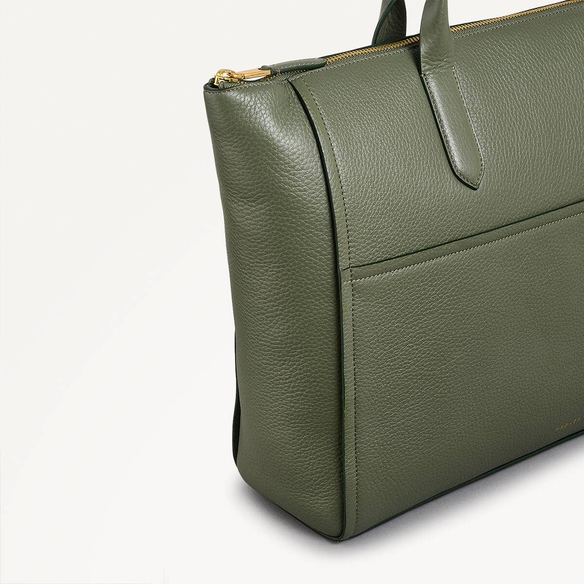 Oak Street Medium Ziptop Tote Dark Olive - 110187