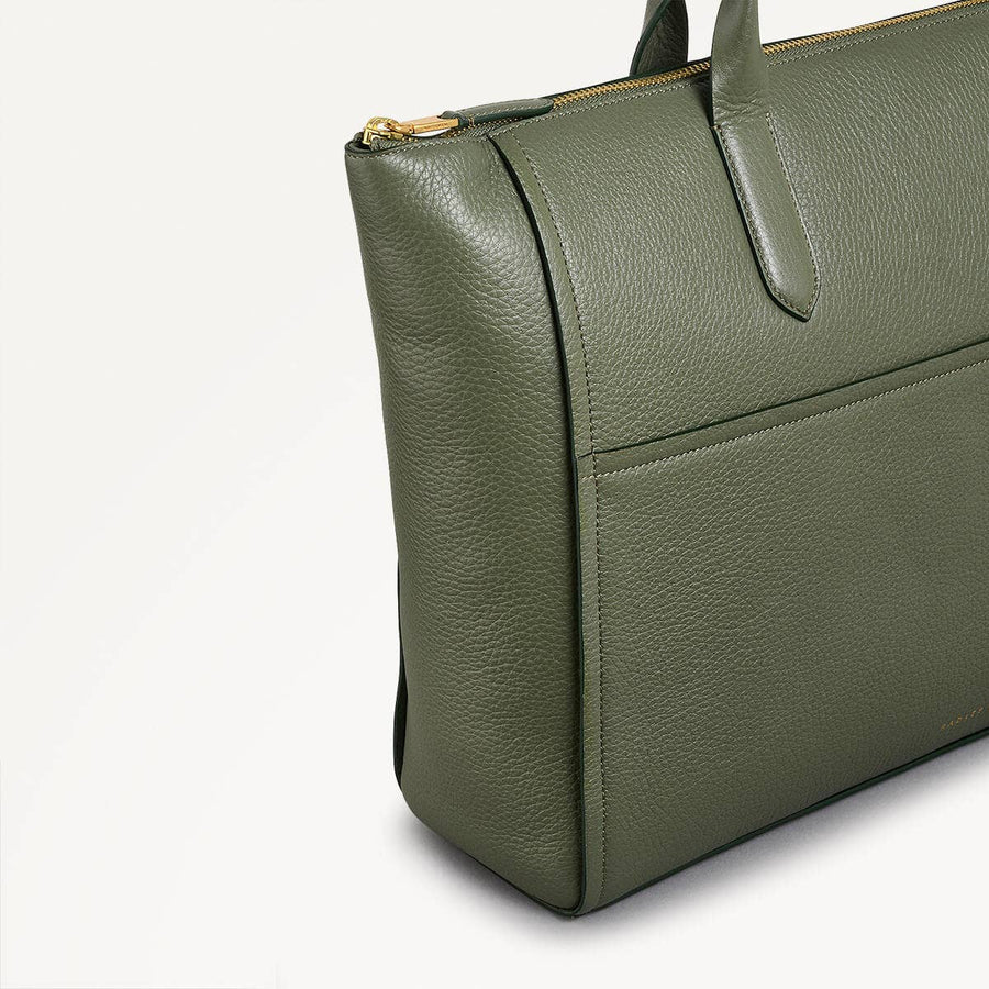 Oak Street Medium Ziptop Tote Dark Olive - 110187